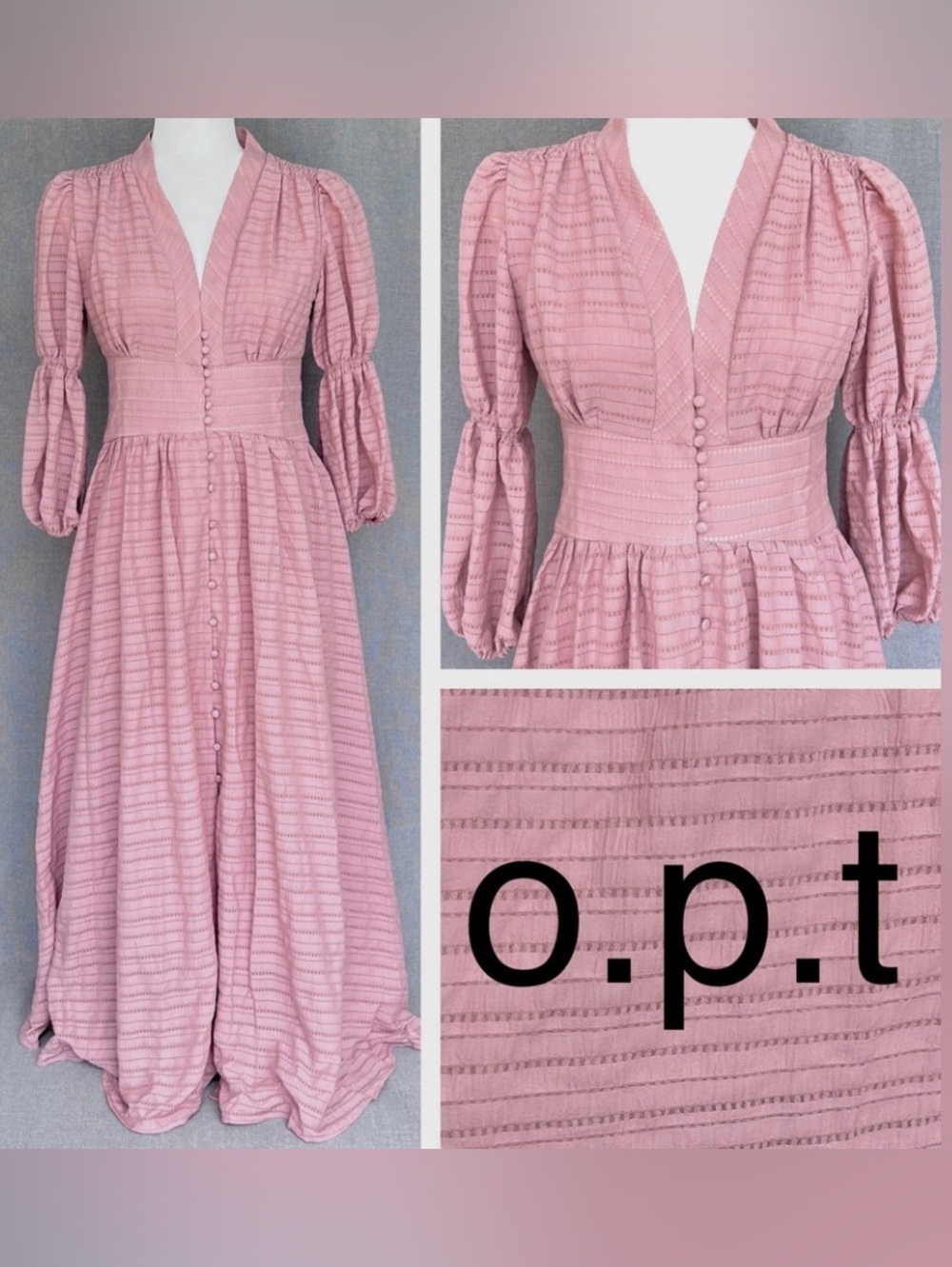 o.p.t OPT buttoned dress size S BLUSH